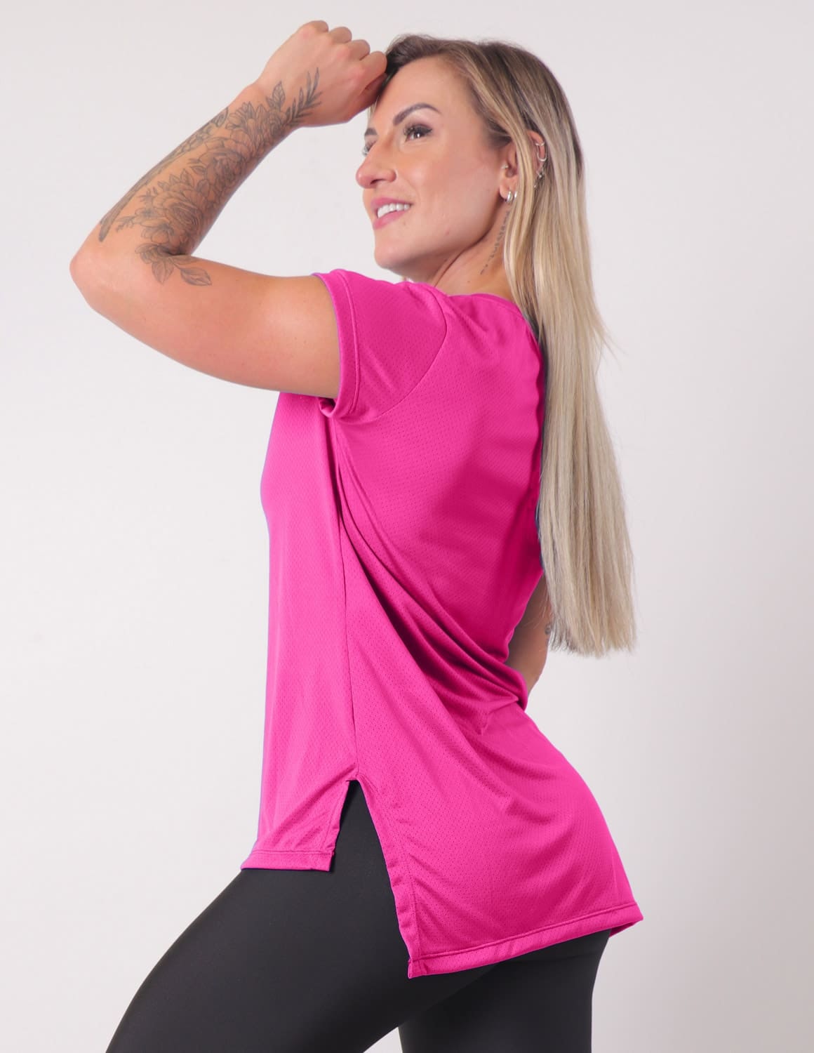 Blusa Alongada com Manguinhas Pink | Ref: 4.4.4461-07