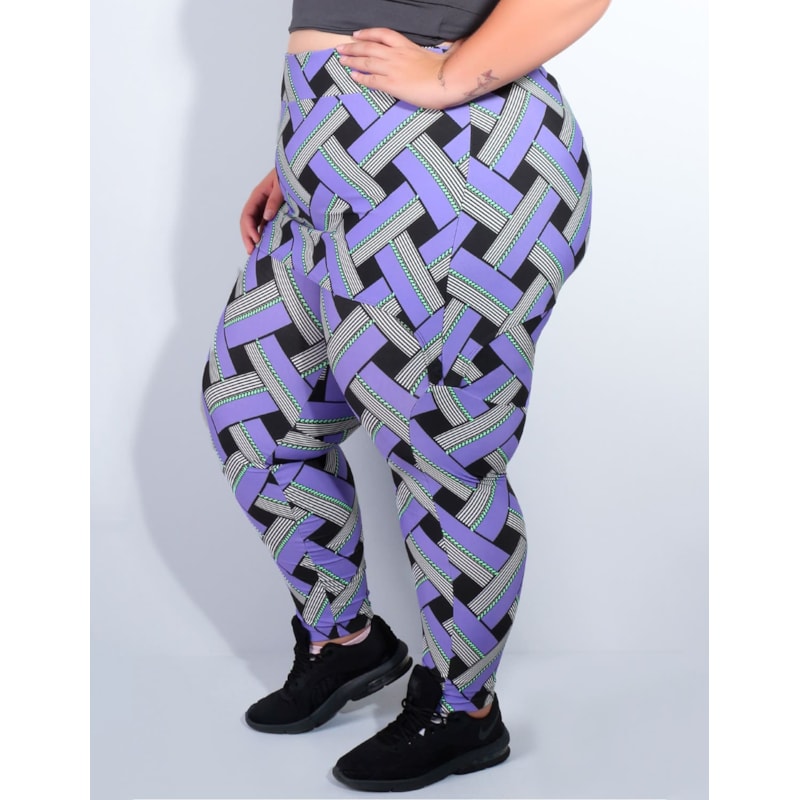 Calça Fitness Plus Size Estampada com Tapa Bumbum | Ref: 4.4.4055-3122
