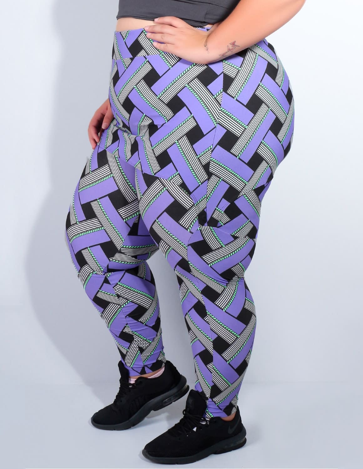 Calça Fitness Plus Size Estampada com Tapa Bumbum | Ref: 4.4.4055-3122