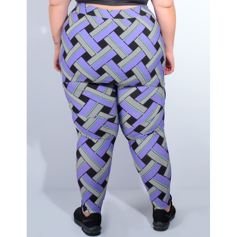 Calça Fitness Plus Size Estampada com Tapa Bumbum | Ref: 4.4.4055-3122