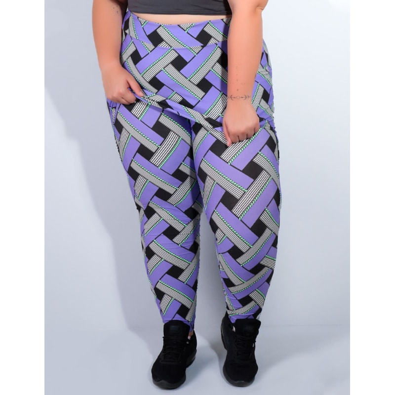 Calça Fitness Plus Size Estampada com Tapa Bumbum | Ref: 4.4.4055-3122