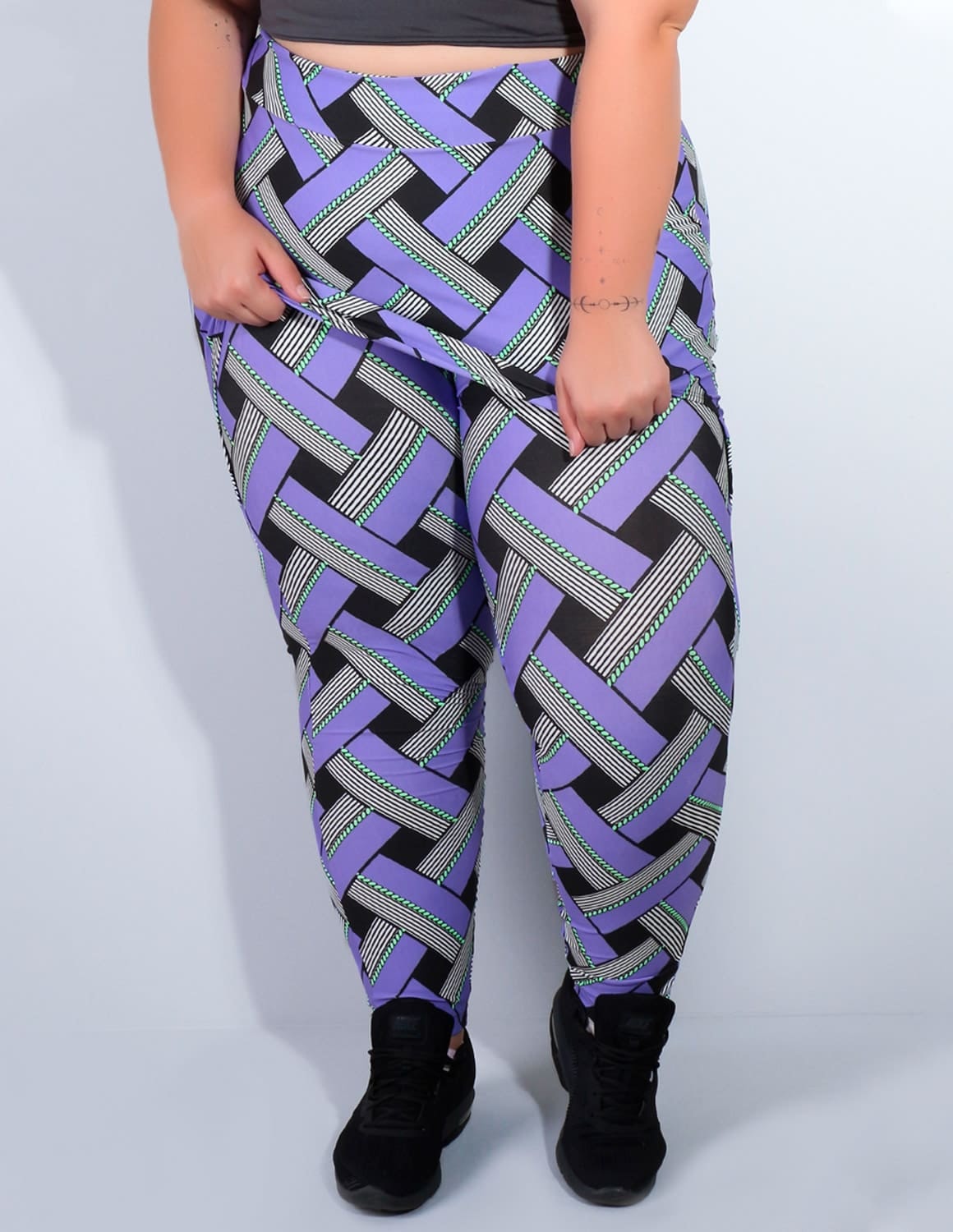 Calça Fitness Plus Size Estampada com Tapa Bumbum | Ref: 4.4.4055-3122