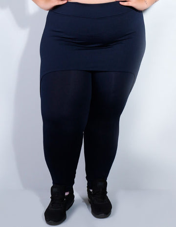 Calça Plus Size Azul Marinho com Saia Tapa Bumbum | Ref: 4.4.4055-18