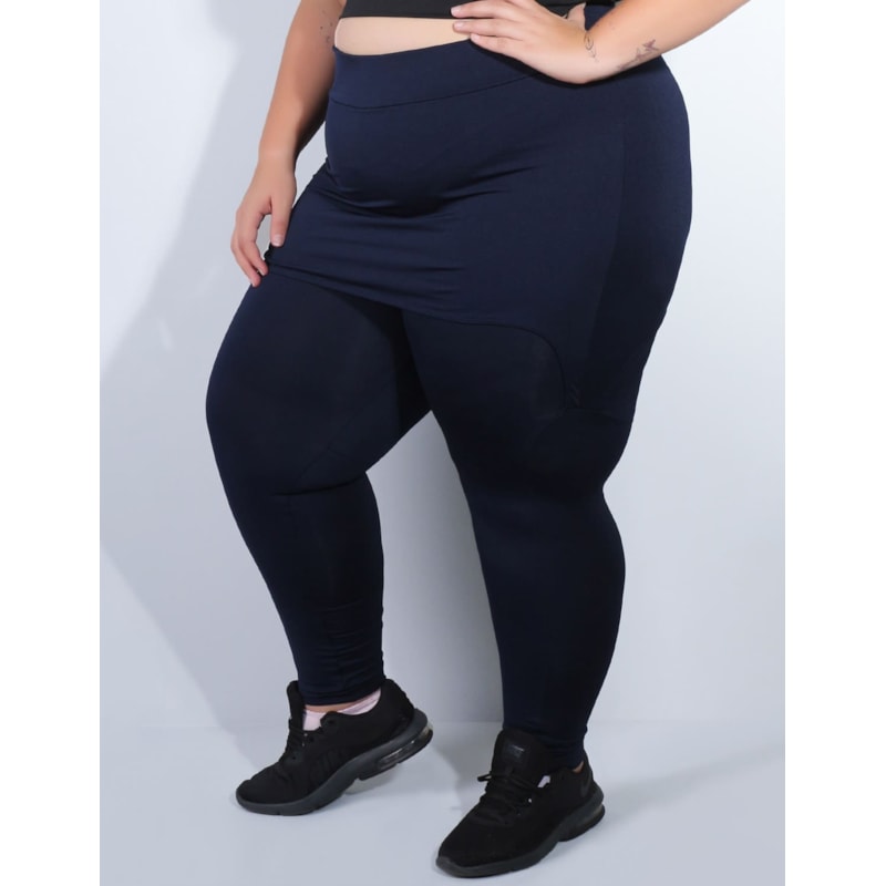 Calça Plus Size Azul Marinho com Saia Tapa Bumbum | Ref: 4.4.4055-18