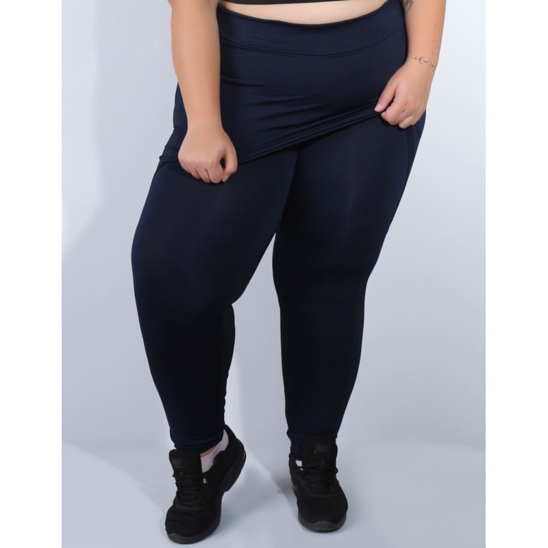 Calça Plus Size Azul Marinho com Saia Tapa Bumbum | Ref: 4.4.4055-18