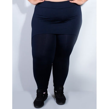 Calça Plus Size Azul Marinho com Saia Tapa Bumbum | Ref: 4.4.4055-18