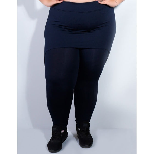 Calça Plus Size Azul Marinho com Saia Tapa Bumbum | Ref: 4.4.4055-18