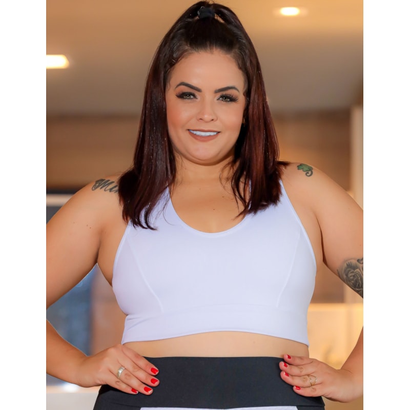 Top Plus Size Branco em Poliéster | Ref: 4.4.1699-02