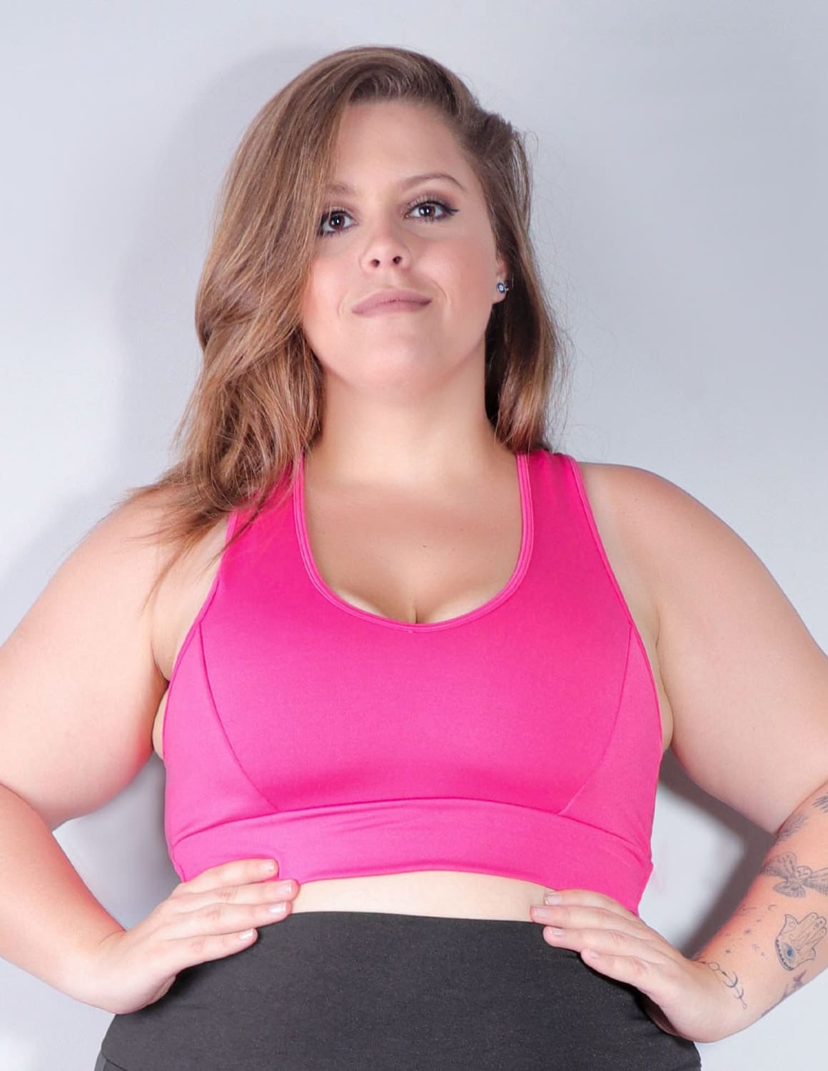 Top Fitness Nadador Plus Size em Poliéster Rosa | Ref: 4.4.1699-07