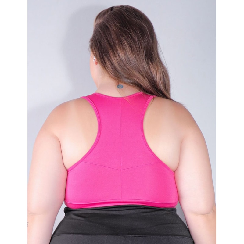 Top Fitness Nadador Plus Size em Poliéster Rosa | Ref: 4.4.1699-07