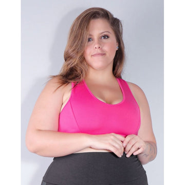 Top Fitness Nadador Plus Size em Poliéster Rosa | Ref: 4.4.1699-07