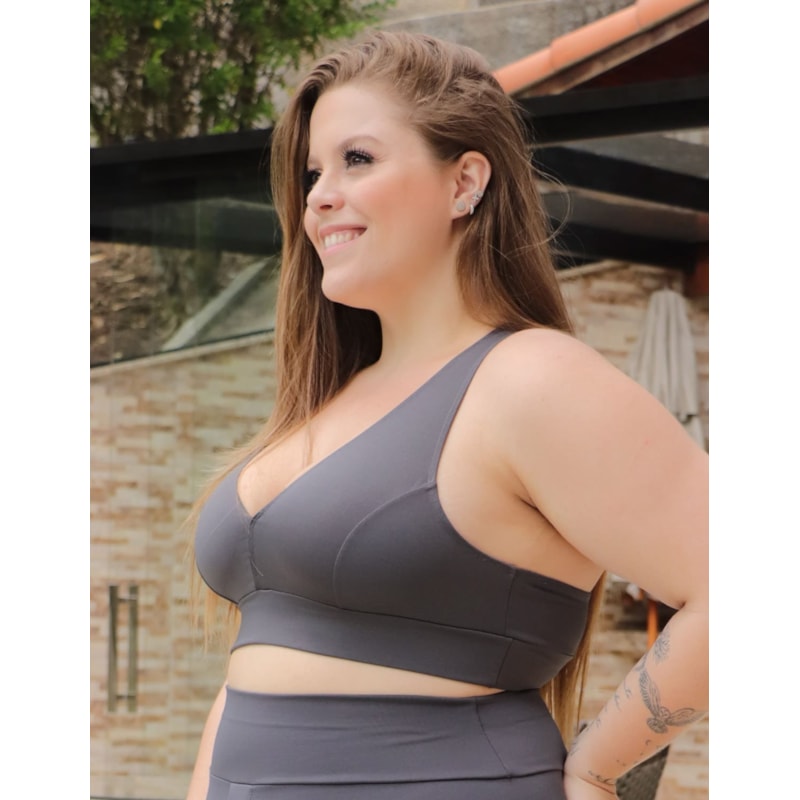 Top Grafite Plus Size sem Bojo | Ref: 4.4.4139-28