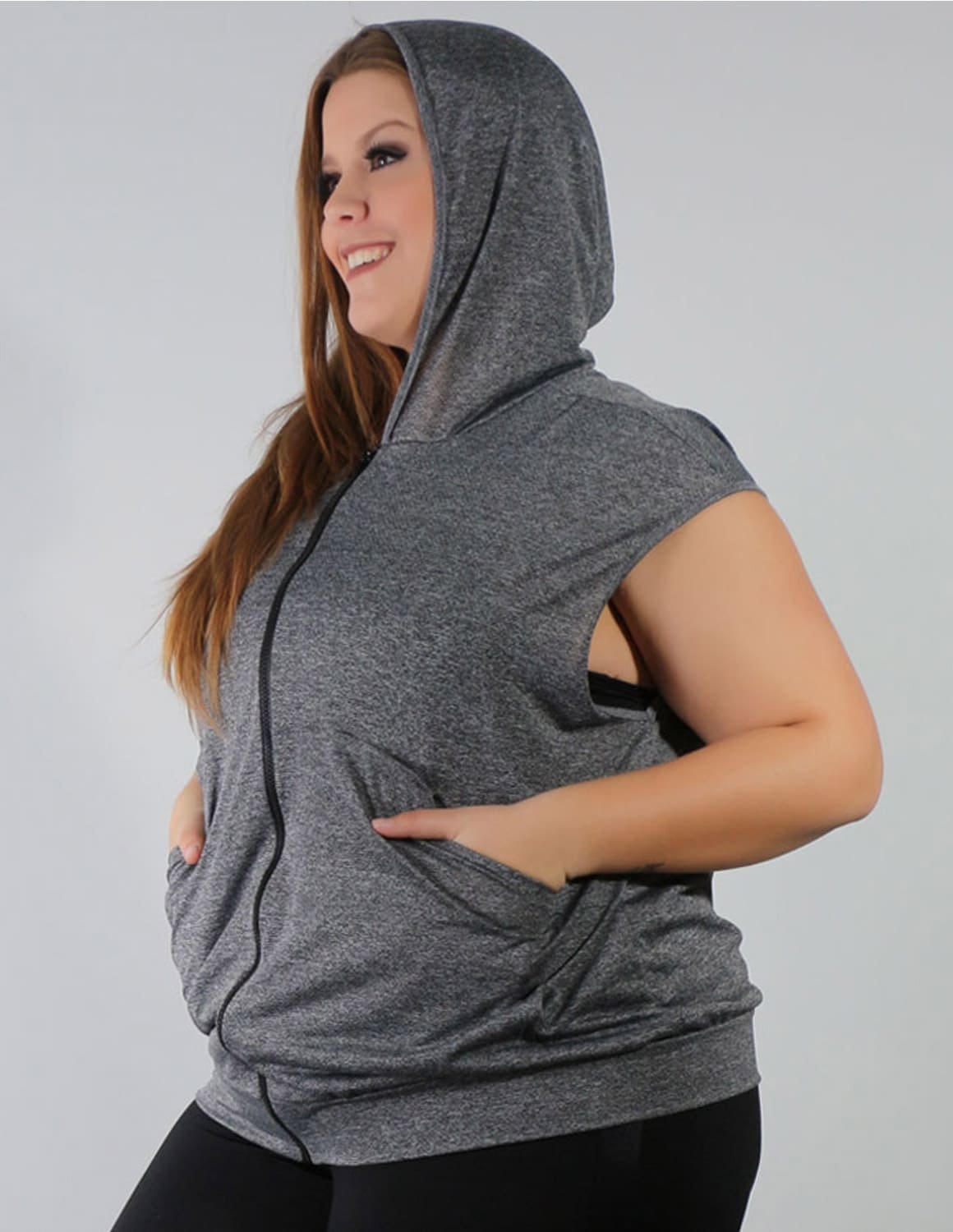 Colete Feminino Plus Size em Dry Fit Mescla com Estampa | Ref: 4.4.4051DRESS-03