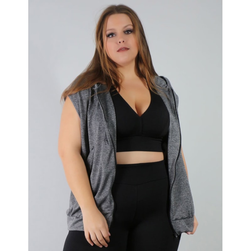 Colete Feminino Plus Size em Dry Fit Mescla com Estampa | Ref: 4.4.4051DRESS-03