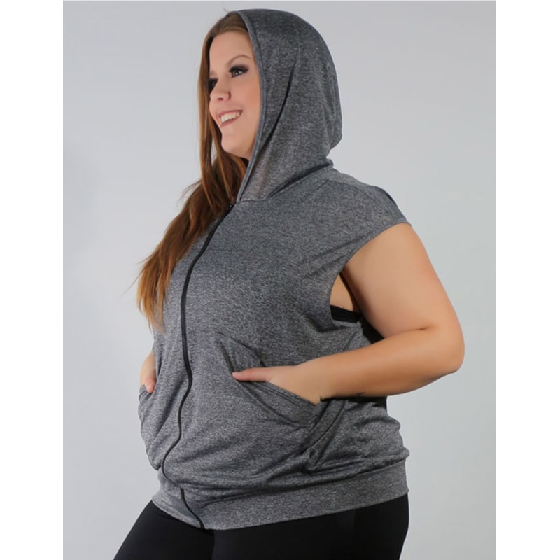 Colete Feminino Plus Size em Dry Fit Mescla com Estampa | Ref: 4.4.4051DRESS-03