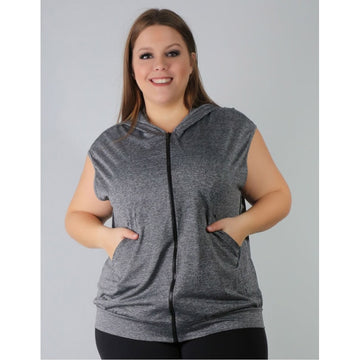 Colete Feminino Plus Size em Dry Fit Mescla com Estampa | Ref: 4.4.4051DRESS-03
