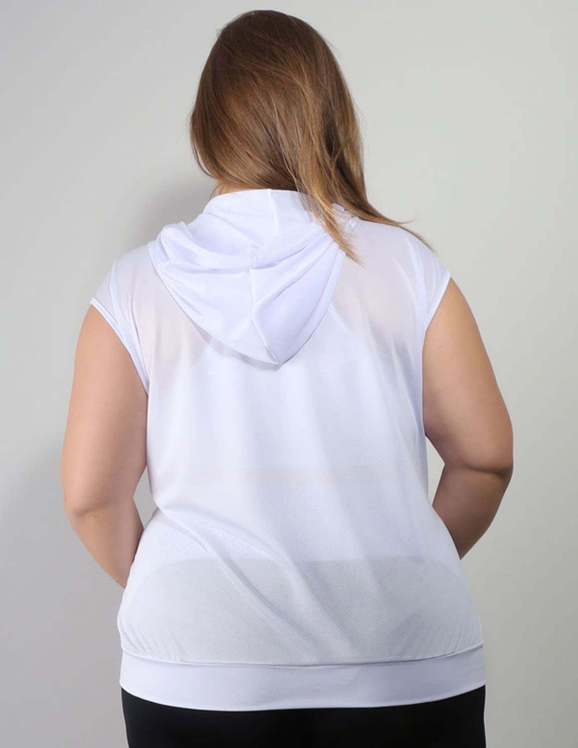Colete em Dry Fit Branco Plus Size com Bolsos | Ref: 4.4.4051DRY-02