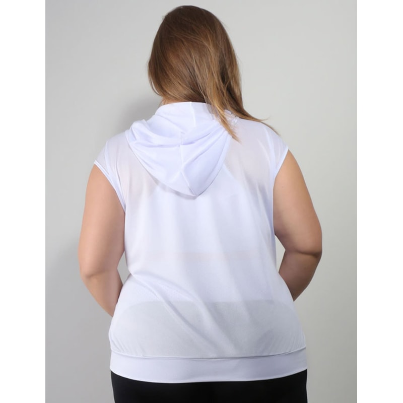 Colete em Dry Fit Branco Plus Size com Bolsos | Ref: 4.4.4051DRY-02