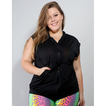 Colete Plus Size Preto Dry Fit com Bolsos | Ref: 4.4.4051DRESS-01