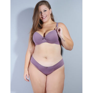 Conjunto de Lingerie Plus Size em Microfibra Lilás | Ref: 1.1.4327-14