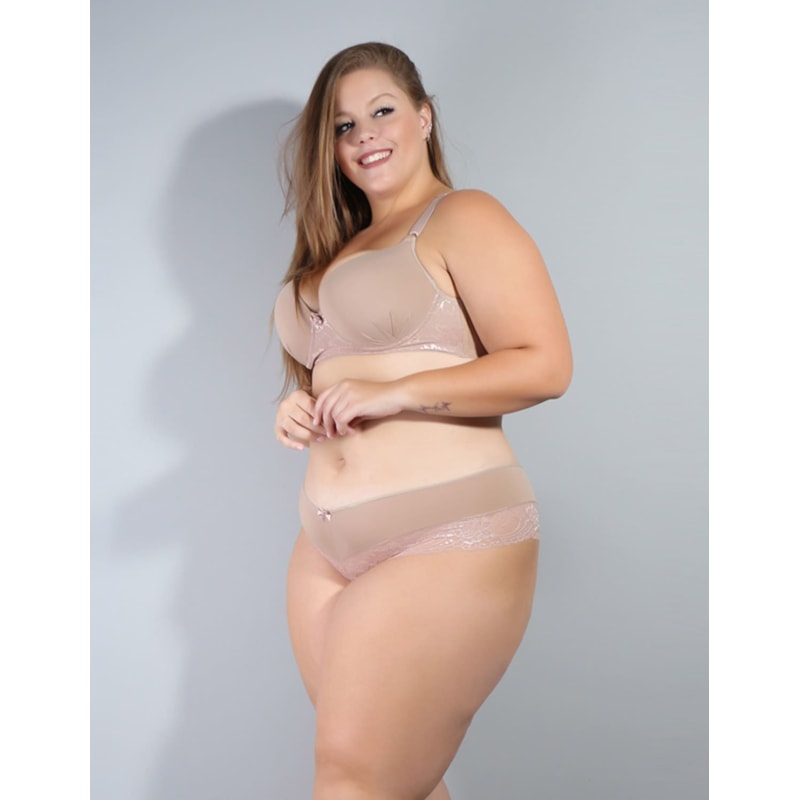 Conjunto Plus Size de Lingerie Bege | Ref: 1.1.4281-26