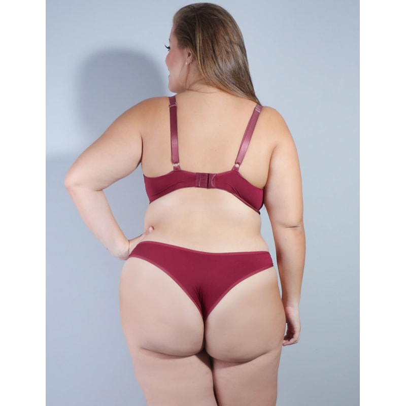 Conjunto de Lingerie Plus Size Vinho | Ref: 1.1.4314-24