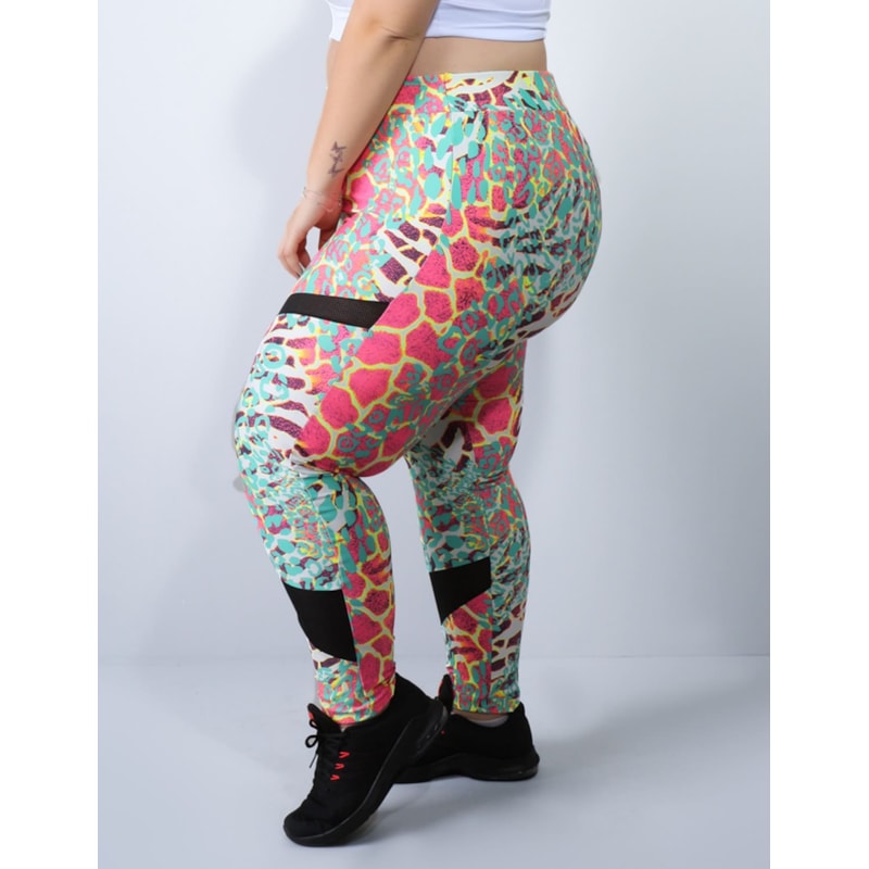 Calça Legging Plus Size Estampada com Recortes | Ref: 4.4.1770-3101