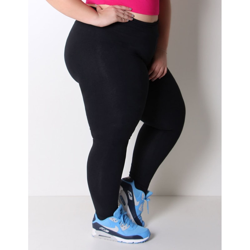 Calça Plus Size em Suplex Preto | Ref: 4.4.1696-01