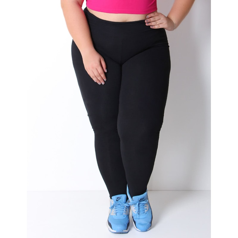 Calça Plus Size em Suplex Preto | Ref: 4.4.1696-01