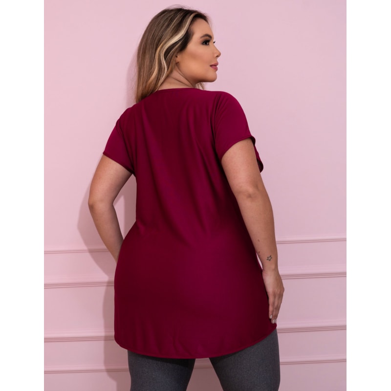 Blusa Feminina Plus Size Bordô em Dry Fit | Ref: 4.4.1752-54