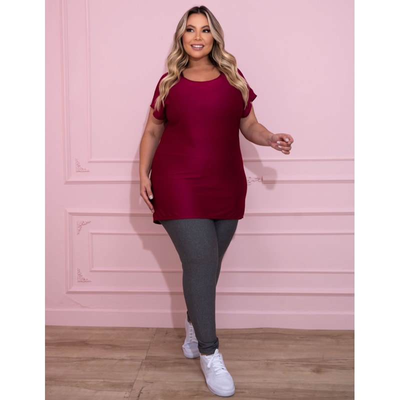 Blusa Feminina Plus Size Bordô em Dry Fit | Ref: 4.4.1752-54