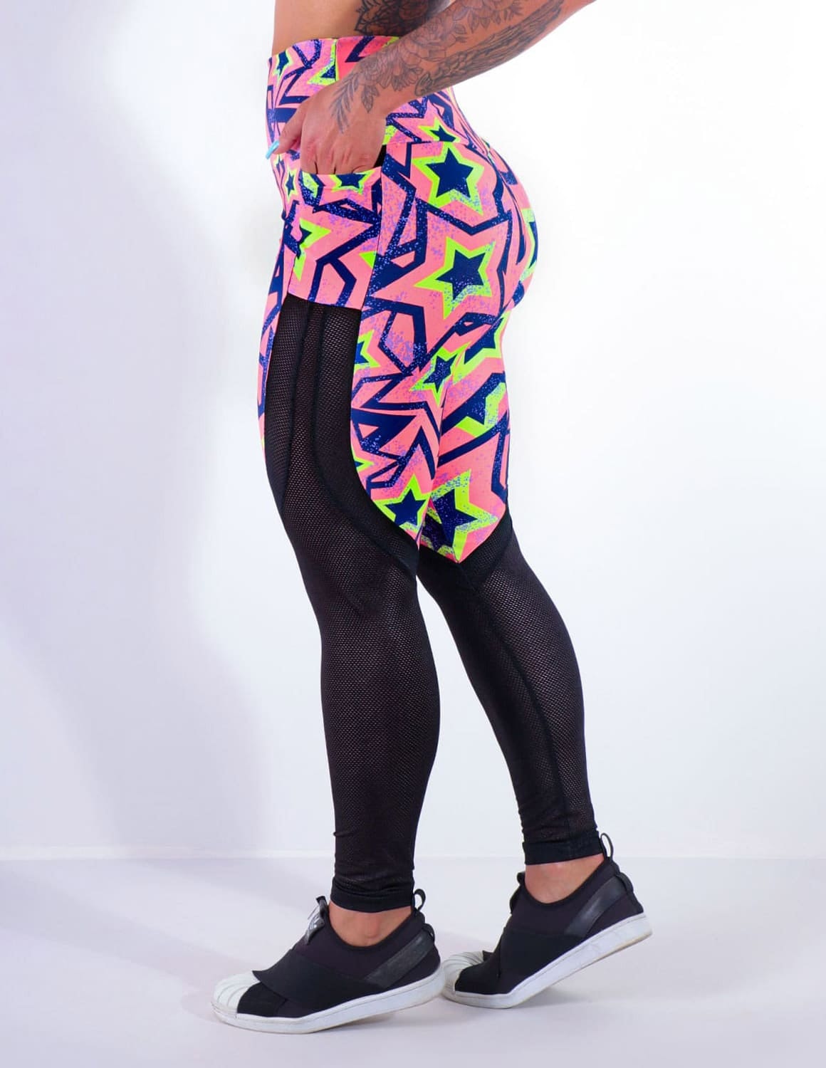 Calça Feminina Estampada com Tela e Bolsos | Ref: 4.4.4170-3171
