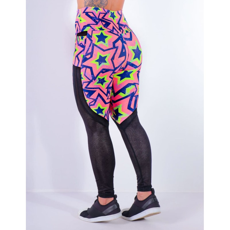 Calça Feminina Estampada com Tela e Bolsos | Ref: 4.4.4170-3171