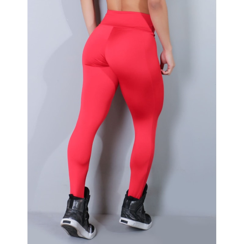 Calça para Academia Vermelha com Zíper no Cós | Ref: 4.4.1653-11
