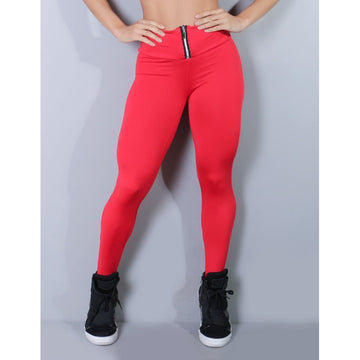 Calça para Academia Vermelha com Zíper no Cós | Ref: 4.4.1653-11