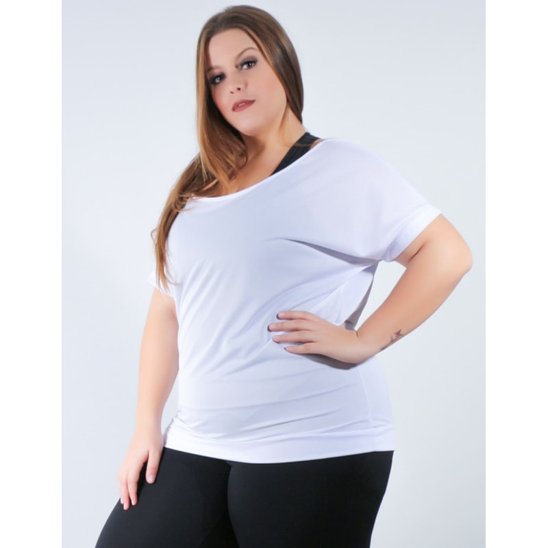 Blusa Plus Size Branca Dry Fit | Ref: 4.4.4145-02