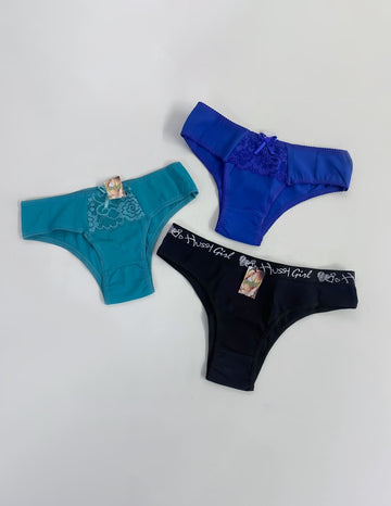 Kit Feminino de Calcinhas com 03 Unidades Modelos variados |Ref: KIT677-CALC