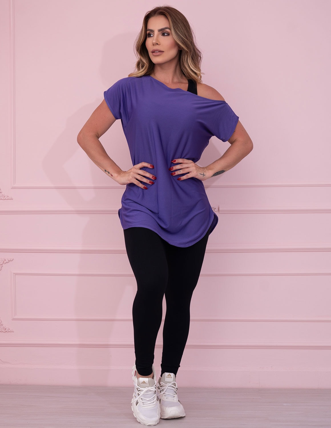 Blusa Ombro Só em Dry Fit Roxo | Ref: 3.3.2434-10