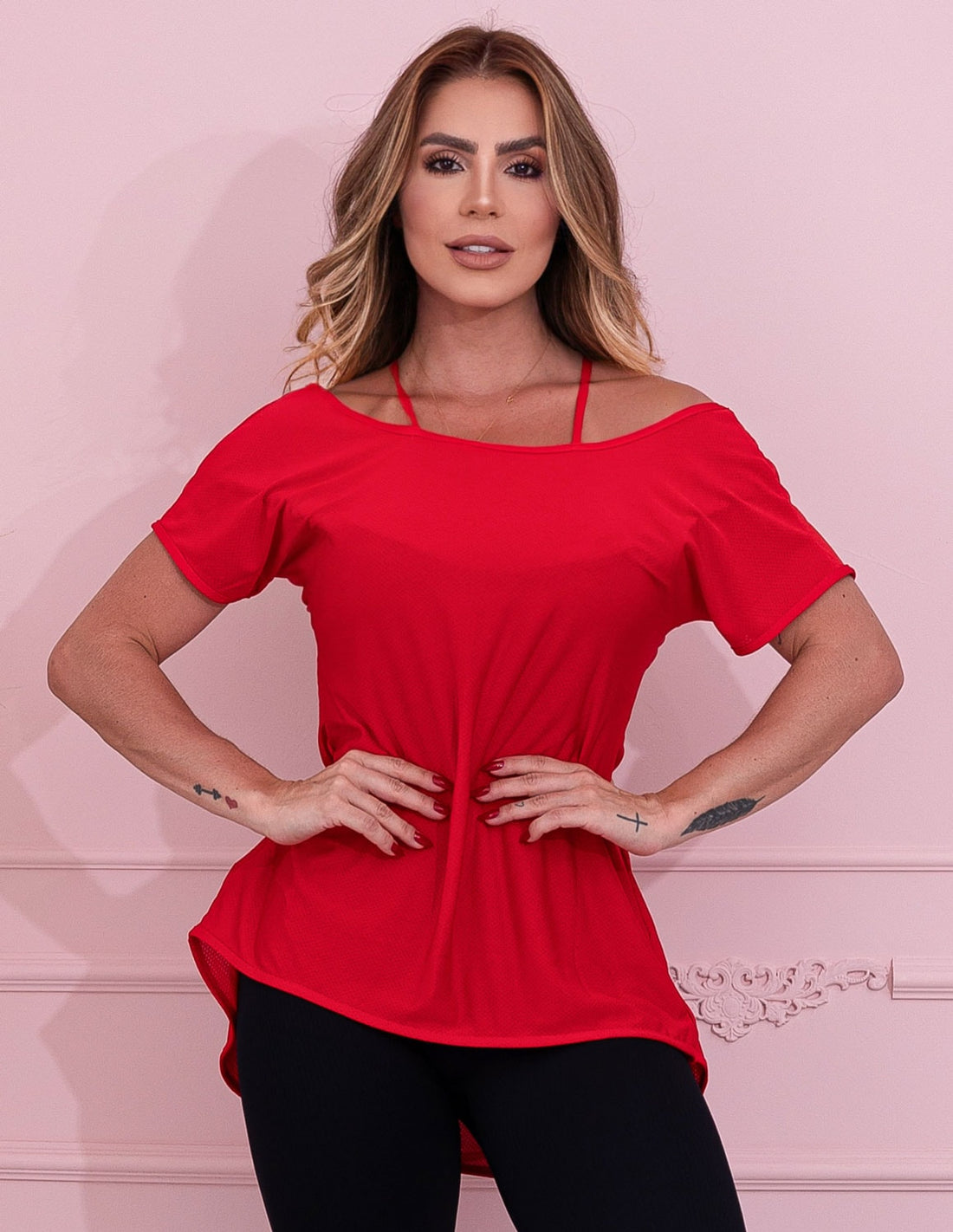 Blusa Fitness em Dry Fit Vermelha | Ref: 3.3.2553-11