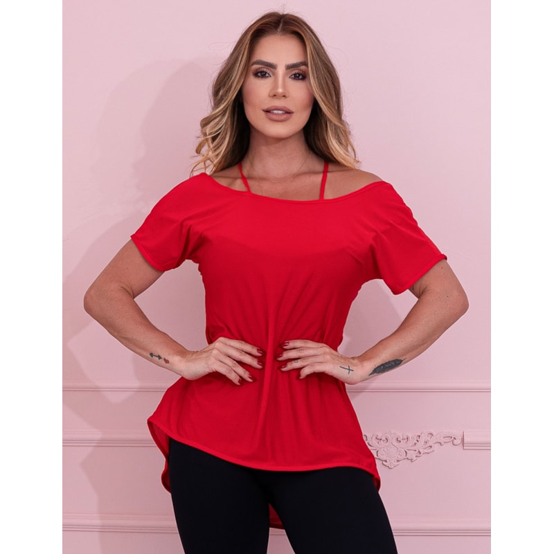 Blusa Fitness em Dry Fit Vermelha | Ref: 3.3.2553-11