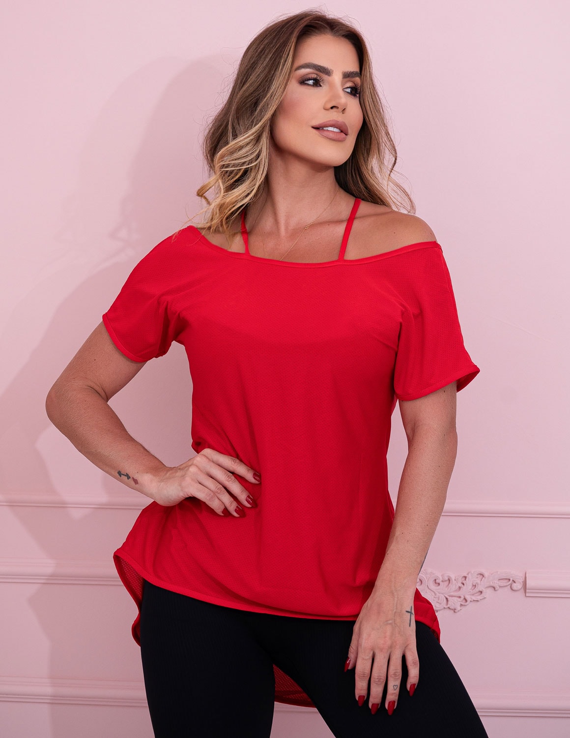 Blusa Fitness em Dry Fit Vermelha | Ref: 3.3.2553-11