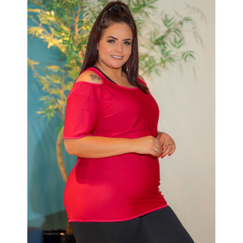 Blusa Fitness Plus Size em Dry Fit Pink | Ref: 4.4.1751-07