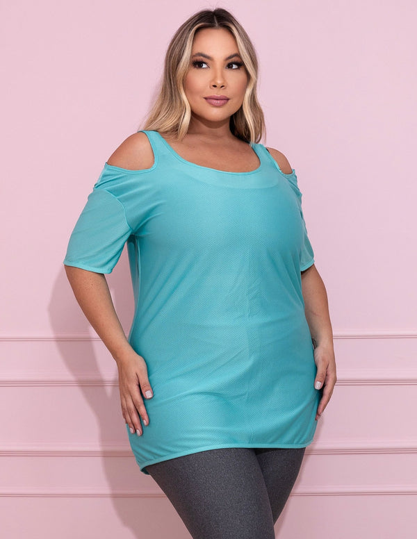 Blusa para Academia Plus Size em Dry Fit Verde | Ref: 4.4.1751-05