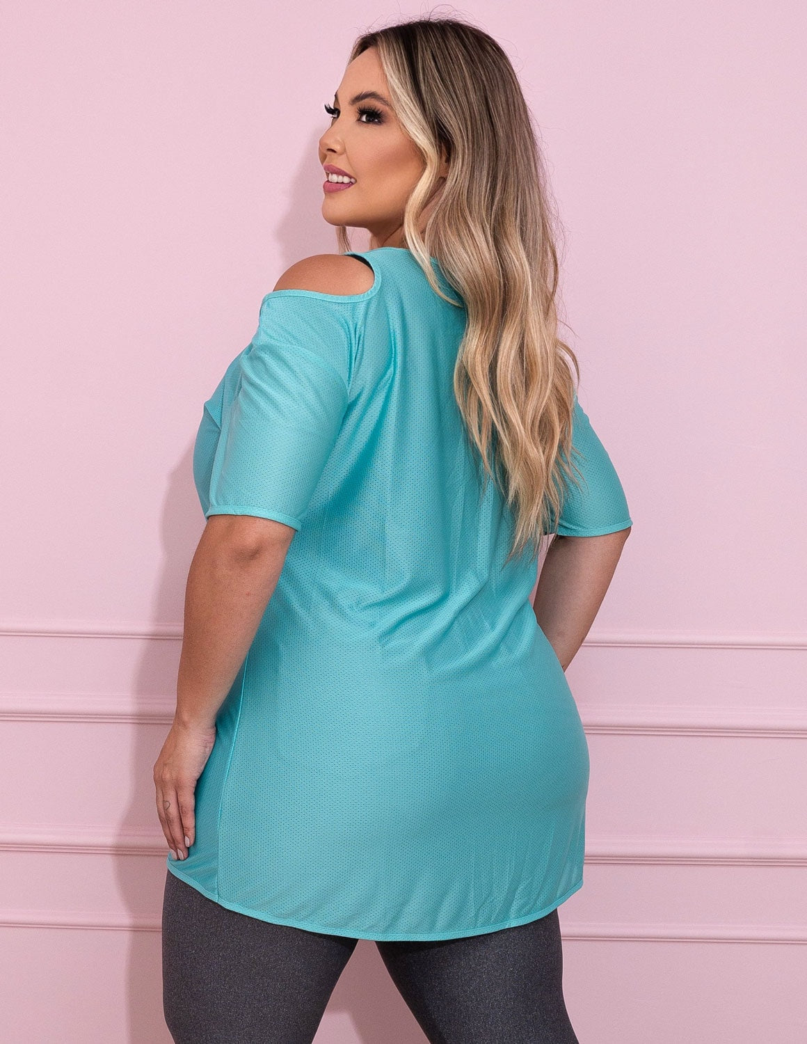 Blusa para Academia Plus Size em Dry Fit Verde | Ref: 4.4.1751-05