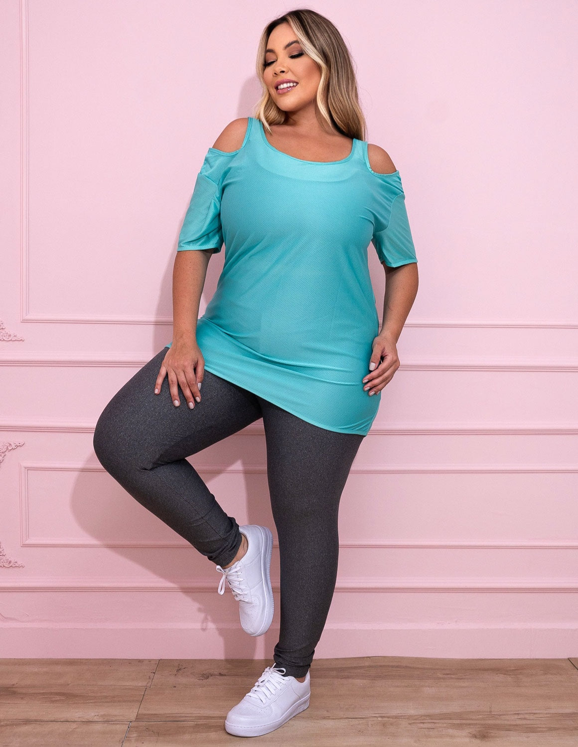 Blusa para Academia Plus Size em Dry Fit Verde | Ref: 4.4.1751-05