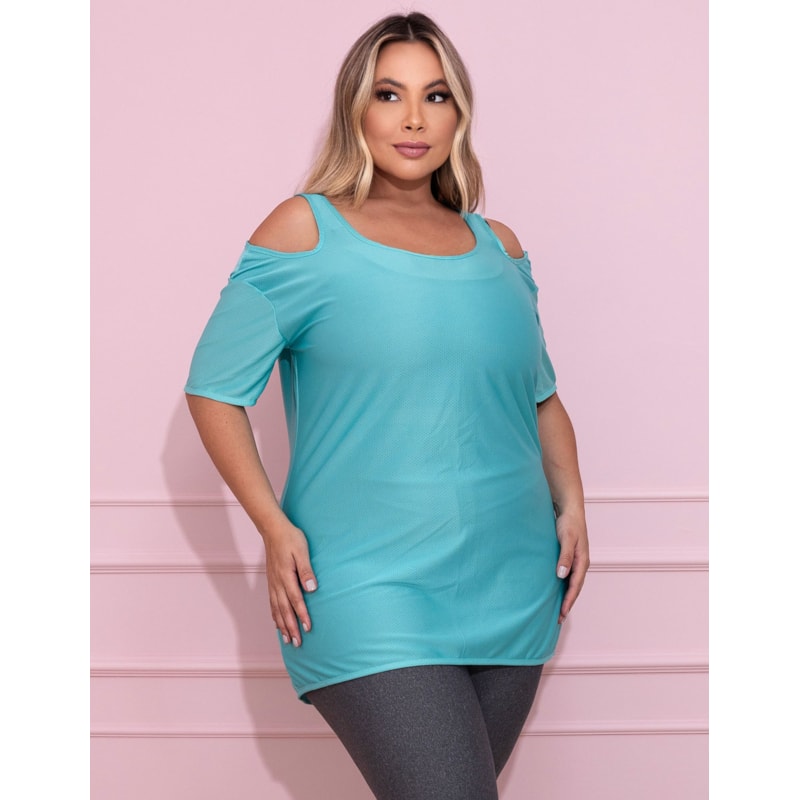 Blusa para Academia Plus Size em Dry Fit Verde | Ref: 4.4.1751-05