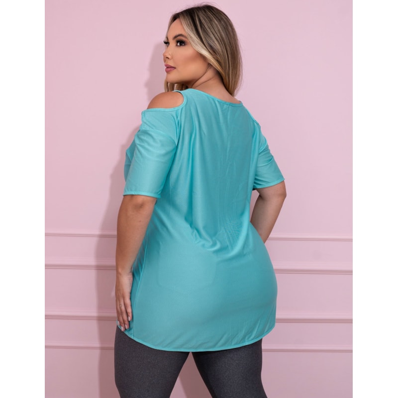 Blusa para Academia Plus Size em Dry Fit Verde | Ref: 4.4.1751-05