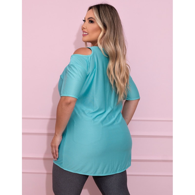 Blusa para Academia Plus Size em Dry Fit Verde | Ref: 4.4.1751-05
