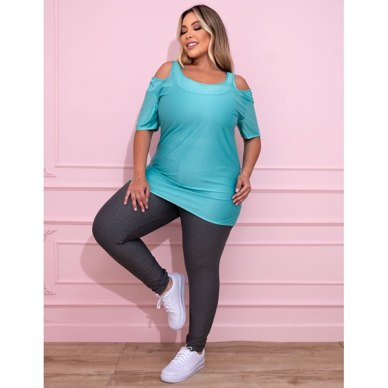 Blusa para Academia Plus Size em Dry Fit Verde | Ref: 4.4.1751-05