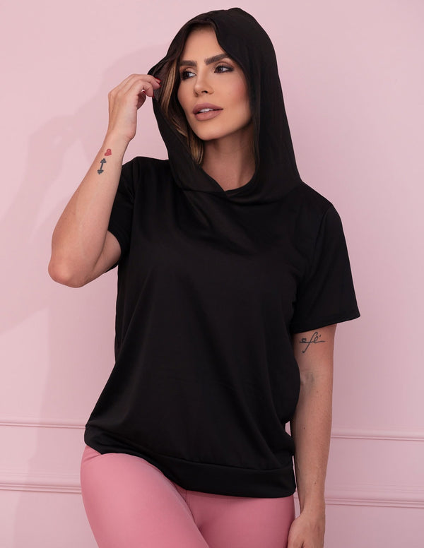 Blusa Fitness em Dry Fit de Poliéster Preto | Ref: 4.4.4039-01